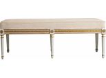 Casa Padrino Panca Barocca Beige / Bianco / Oro 153 Cm - Italy