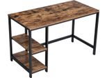 Scrivania Fabrice 120Cm 2 Ripiani - Marrone Rustico/Nero