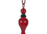 Ciondolo Natalizio Clayre & Eef Ø 8X41 Cm In Metallo Rosso Verde