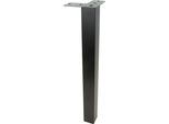 Gamba Quadrata In Metallo, Nero Opaco, 40 Cm - Elegante Supporto Per Mobili Dal Design Moderno, Modello Versa.