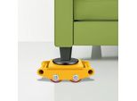 Carrello Per Trasporto Macchine / Telaio Per Trasporto - CRA-6 - Portata 6 T - Piattaforma Girevole A 360° - Disco Da 14 Cm - Pu, Gomma, Lamiera Di Manganese