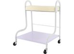 Carrello Per Pediluvio - Carrello Per Salone - 2 Livelli - 4 Ruote Piroettanti - Metallo/Legno/Schiuma/Pu - Portata 100 Kg - Poggiapiedi Per Pedicure