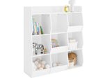 Libreria Per Bambini - Scaffale Montessori - 9 Scomparti Aperti - Contenitore Per Giocattoli - 95×105×34 Cm - Avorio