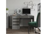 Vicco Scrivania Sherry, 55 X 120 Cm Con Cassetti, Grigio Lucido