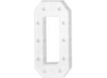 Numero Illuminato A Led - Numero 0 - 100 Cm - Bianco Caldo 2000-3000 K - Decorazione Per Compleanno E Matrimonio - Bianco