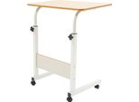 Tavolo Mobile Per Laptop - Tavolo Rotante Per Letto/Divano - Altezza Regolabile 70-90 Cm - Piano Di Lavoro 60×40 Cm - Portata 15 Kg - Mdf E Acciaio - Marrone