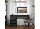 Vicco Scrivania Sherry, 55 X 120 Cm Con Cassetti, Antracite Lucido