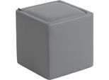 Sgabello Con Vano Portaoggetti Sgabello Con Coperchio, Poggiapiedi Quadrato Seduta Cube In Pelle Finta 40 X 40 X 40 Cm Grigio