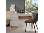 Vicco Scrivania Sherry, 55 X 120 Cm Con Cassetti, Sonoma/Bianco