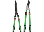 Outsunny Set Tagliasiepi 2 Pezzi Cesoie Da Giardino Lunghezza Lama 90 Cm Cesoie Da Potatura Manico Allungabile, 78,5 Cm Tagliasiepi Per Siepi E Rami