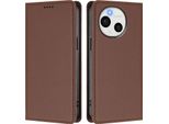 Custodia Per Telefono Cellulare Per Sharp Aquos Sense9, Custodia Magnetica Antiurto In Finto Cuoio Flip Cover Con Supporto Marrone