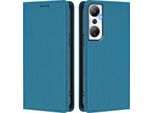 Custodia In Pelle Per Infinix Hot 20 4G, Custodia Flip Magnetica In Finto Cuoio Con Supporto Lake Blu