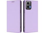 Custodia In Pelle Per Motorola Moto G34 / Moto G45, Custodia Flip Magnetica In Finto Cuoio Con Supporto Viola Chiaro