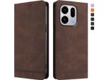 Custodia Per Oppo Find X9, Custodia Retro In Finto Cuoio Con Supporto E Slot Per Carte Di Credito Marrone