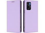 Custodia Per Telefono Cellulare Per Oppo A36/Oppo A76/Oppo A96/Oppo K10 4G, Custodia Magnetica Antiurto Con Supporto In Finto Cuoio Flip Cover Viola