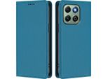 Custodia Per Cellulare Per Honor X6B/Honor X6A, Flip Cover In Finto Cuoio Antiurto Magnetica Con Supporto Blu