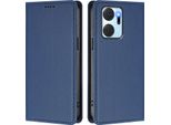 Custodia Per Telefono Cellulare Per Honor X7A, Flip Cover In Finto Cuoio Antiurto Magnetica Con Supporto Blu Scuro