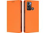 Custodia In Pelle Per Infinix Hot 12I / Hot 20I, Custodia Flip Magnetica In Finto Cuoio Con Supporto Arancione