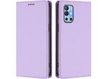 Custodia Per Telefono Cellulare Per Oneplus 8T /Oneplus 9R, Custodia Magnetica Antiurto Flip Cover In Finto Cuoio Con Supporto Viola