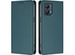 Custodia Per Cellulare Per Motorola Moto G53, Flip Cover In Finto Cuoio Antiurto Magnetica Con Supporto Verde