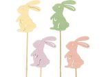 Coniglietti Decorativi In Legno Per Decorazioni Primaverili E Pasquali, 16 Pezzi