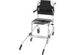 Sedia Da Evacuazione Per Scale - Sedia Da Trasporto Pieghevole - Portata 159 Kg - Lega Di Alluminio - Quattro Ruote (2 Con Freno) - Cinture Di Sicurezza - Blu
