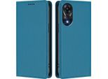 Custodia In Pelle Per Oppo A78 4G, Custodia Flip Magnetica In Finto Cuoio Con Supporto Lake Blu