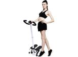 Fitness Stepper - Stepper Con Manubrio - Massimo 150 Kg - Struttura In Acciaio - Per L'allenamento Cardio - Senza Bande Di Resistenza - Nero
