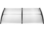 Tettuccio Per Porta/Finestra - Forma Ad Arco - 200 X 90 Cm - Impermeabile, Protezione Uv - Lastra Di Pc, Pp/Alluminio - Portata 15 Kg/M² - Trasparente