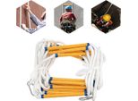 Scala Di Salvataggio - Scala Di Corda - 12 M - Uscita Di Emergenza - Antincendio - Con Moschettoni - Portata Fino A 200 Kg - Ottone