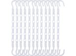 Inf Salvaspazio Grucce Pieghevoli Girevoli - Set Da 12, Grucce In Plastica Multiforo Bianco
