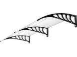 Tettoia Per Porta - Tenda Da Sole Per Esterni - 203×102 Cm - Policarbonato - Protezione Dalla Pioggia E Dai Raggi Uv - Per Porta/Finestra - Bianco