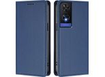 Custodia Per Telefono Cellulare Per Tcl 505, Flip Cover In Finto Cuoio Antiurto Custodia Magnetica Con Supporto Blu Scuro