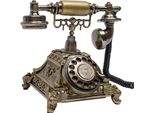 Telefono Fisso Retrò - Telefono Da Tavolo - Con Cavo - Design Nostalgico - Per Casa E Ufficio - Oro
