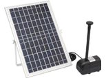 Pompa Solare Per Laghetti E Fontane - Set Di Pompe - 10 W - 24 V Senza Spazzole - Max 1000 L/H - Ugelli Inclusi - Plastica - Nero