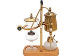 Caffettiera A Sifone Belgian Balance - Sistema Di Erogazione Sottovuoto - 400 Ml - Vetro Borosilicato E Acciaio Inox - Design Vintage - Oro
