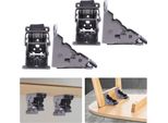 Cerniere Per Gambe Di Tavoli Pieghevoli - Accessori Per Mobili - Angolo 0-90° - Portata 200 Kg - Acciaio Laminato A Freddo - Spessore 2,5 Mm - Set Di 4 - Bronzo Nero
