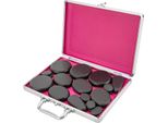 Set Per Massaggio Con Pietre Calde - 18 Pietre Vulcaniche Con Scatola Riscaldante - 60-70 °C - Spina Ue 220 V - Tempo Di Riscaldamento 20-30 Min - Dimensioni Scatola 32×25×6,5 Cm - Lega Di Alluminio