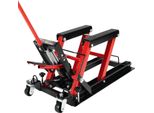 Martinetto Per Moto E Atv - Sollevatore Idraulico A Forbice - Portata 680 Kg - Sollevamento 11,5-36,5 Cm - Piattaforma Pieghevole - Impugnatura 57,5 Cm - Nero/Rosso