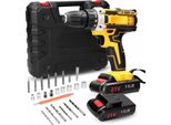 Trapano Avvitatore A Batteria - 21 V - Motore A Spazzole - 2 Marce - 18 Impostazioni Di Coppia - Batteria Inclusa - Spina Ue - Giallo
