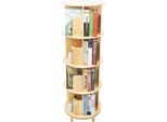 Libreria Girevole - Libreria Rotonda Con 4 Livelli - Ruotabile A 360°, Autoportante Con Gambe, Impilabile, In Legno, Montaggio Necessario - Rosso