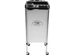 Carrello Per Parrucchieri - Carrello Da Salone - 6 Livelli - 5 Cassetti - 4 Ruote Piroettanti - Tubo E Plastica In Acciaio Inox - Nero