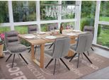 Set Di 6 Sedie Da Sala Da Pranzo HWC-G66, Sedia Da Cucina Sedia, Girevole Auto-Posizione Tessuto Mvg ~ Grigio Chiaro-Grigio