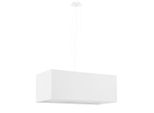 Lampada A Sospensione, Bianco, Tessuto, Vetro, Acciaio, H 110 Cm