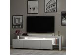 Skye Decor, Beliz - Bianco, Mobili Tv, Bianco, 192 X 53 X 37 Cm