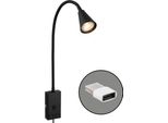 Lampada Da Lettura Lampada Da Letto A Led Lampada Da Parete Orientabile 2 Porte Usb Interruttore A Cavo GU10