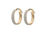 Paar Creolen Vivance "Glittersheet", Gelb (Gelbgold 375), Ohrringe, Damen, Gelbgold 375