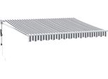 Vidaxl Tenda Da Sole Retrattile Antracite E Bianca 3,5X2,5 M Tessuto E Alluminio