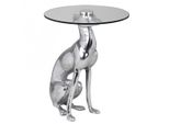 Wohnling WL1.628 Design Deko Beistelltisch "Dog" Aus Aluminium Silber