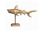 Wohnling WL7.169 Dekofigur Hai Aluminium Gold Mit Sockel